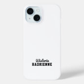Moderne Schwarz-Weiß-Sport-Monogramm-Name Case-Mate iPhone Hülle (Rückseite)