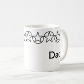 Moderne Schwarz-Weiß-Star-Mug Kaffeetasse (VorderseiteRechts)