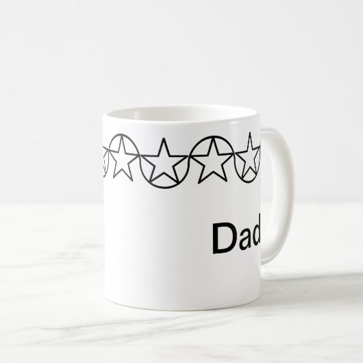 Moderne Schwarz-Weiß-Star-Mug Kaffeetasse (VorderseiteRechts)