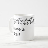 Moderne Schwarz-Weiß-Star-Mug Kaffeetasse (Vorderseite Links)