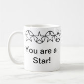 Moderne Schwarz-Weiß-Star-Mug Kaffeetasse (Links)