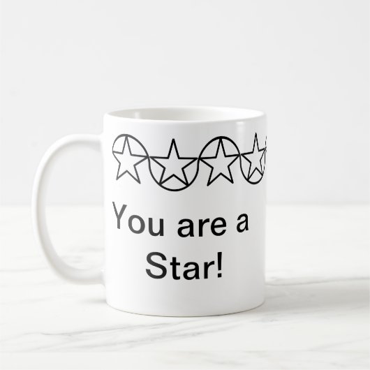 Moderne Schwarz-Weiß-Star-Mug Kaffeetasse (Links)