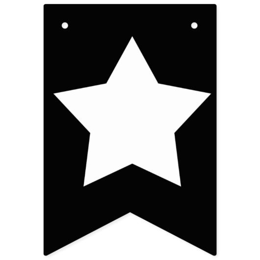 Moderne Schwarz-Weiß-Stars Hallo Wimpelkette (Erste Fahne)