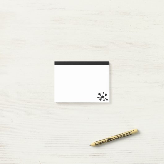 Moderne Schwarz-Weiß-Stilelemente Post-it Klebezettel (Auf Schreibtisch)