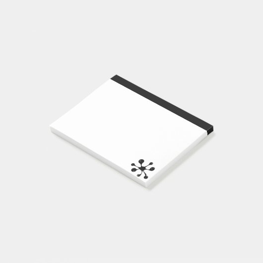 Moderne Schwarz-Weiß-Stilelemente Post-it Klebezettel (angewinkelt)