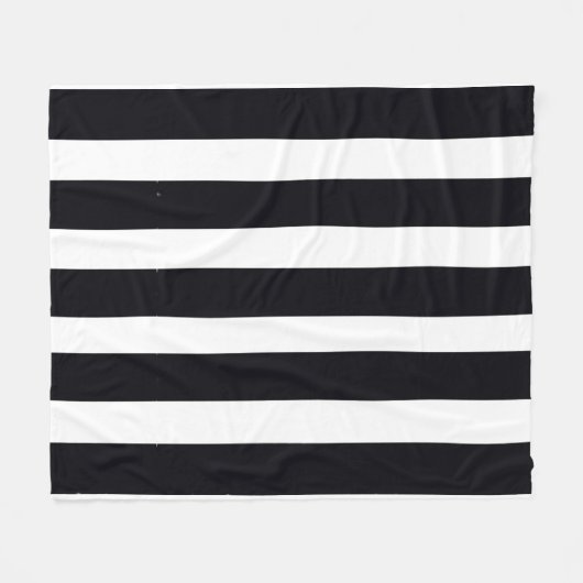 Moderne Schwarz-Weiß-Streifen Klassik Cool Fleecedecke (Vorderseite (Horizontal))