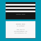 Moderne Schwarz-Weiß Streifen klassisch Visitenkarte
