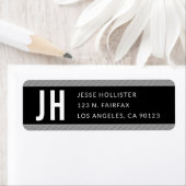 Moderne Schwarz-Weiß-Streifen Rücksendeadresse (Insitu)