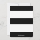 Moderne Schwarz-Weiß-Streifen Save the Date (Rückseite)