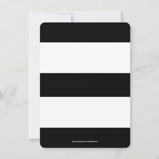 Moderne Schwarz-Weiß-Streifen Save the Date (Rückseite)