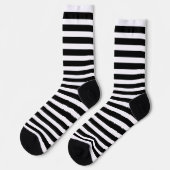 Moderne Schwarz-Weiß-Streifen Socken (Linkes Detail)