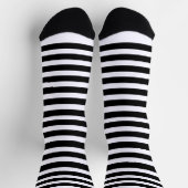 Moderne Schwarz-Weiß-Streifen Socken (Oben)