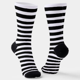 Moderne Schwarz-Weiß-Streifen Socken