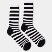 Moderne Schwarz-Weiß-Streifen Socken (Rechts)