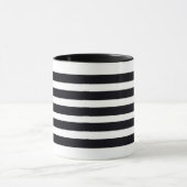 Moderne Schwarz-Weiß-Streifen Tee Tasse (Zentrum)