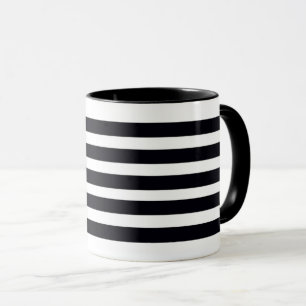 Moderne Schwarz-Weiß-Streifen Tee Tasse