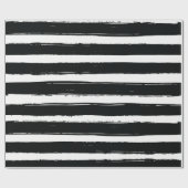 Moderne Schwarz/Weiß Streifen Trendsetter Geburtst Geschenkpapier (Flach)