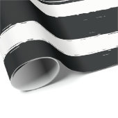 Moderne Schwarz/Weiß Streifen Trendsetter Geburtst Geschenkpapier (Rolleneckpunkt)