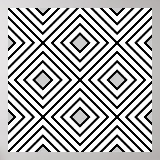 Moderne Schwarz-Weiß-Streifen Tribal-Muster Poster (Vorne)