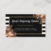 Moderne Schwarz-Weiß-Streifen Visitenkarte (Vorderseite)