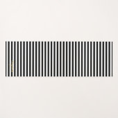 Moderne Schwarz-weiß Stripes Gold Monogram Übung Yogamatte (Vorderseite (Horizontal))