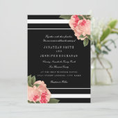 Moderne Schwarz-Weiß-Stripte Hochzeitseinladungen Einladung (Stehend Vorderseite)