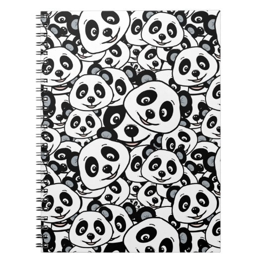Moderne Schwarz-Weiß Süße Panda-Bär-Muster Notizblock (Vorderseite)