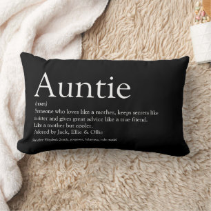 Moderne Schwarz-Weiß-Tante-Tante-Definition Lendenkissen