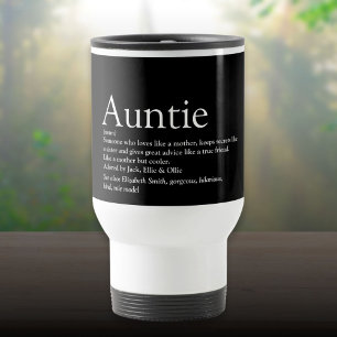 Moderne Schwarz-Weiß-Tante-Tante-Definition Reisebecher