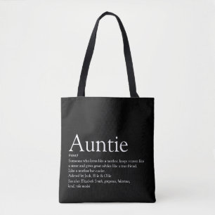 Moderne Schwarz-Weiß-Tante Tante-Definition Tasche