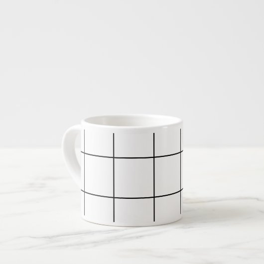 Moderne Schwarz-Weiß-Tasse Espressotasse (Vorderseite Links)