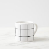 Moderne Schwarz-Weiß-Tasse Espressotasse (Vorderseite Rechts)