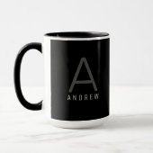 Moderne Schwarz-Weiß-Tasse für Mit Monogramm Kaffe Tasse (Links)
