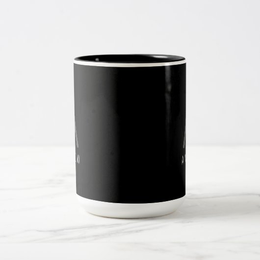 Moderne Schwarz-Weiß-Tasse für Mit Monogramm Kaffe Zweifarbige Tasse (Mittel)