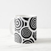 Moderne Schwarz-Weiß-Tasse Kaffeetasse (Vorderseite Links)