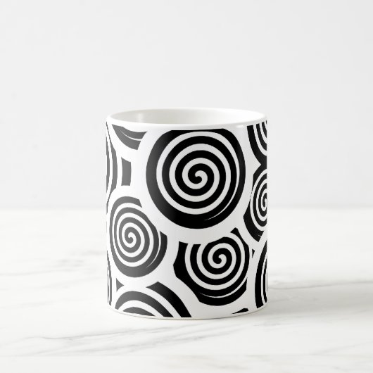 Moderne Schwarz-Weiß-Tasse Kaffeetasse (Mittel)