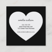 Moderne Schwarz-Weiß-Technik aus Liebe Herz Quadratische Visitenkarte (Rückseite)