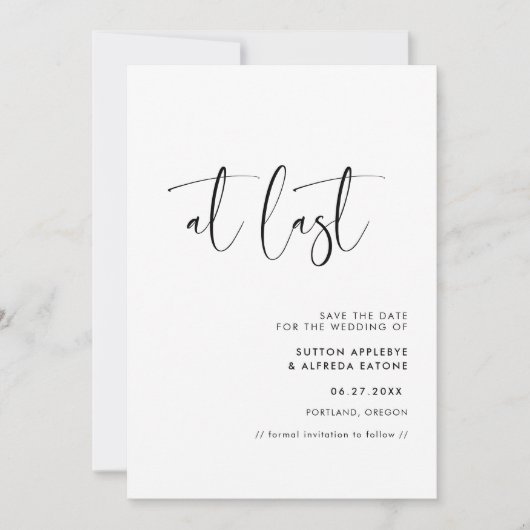 Moderne Schwarz-Weiß-Technik - endlich Save the Da Save The Date (Vorderseite)