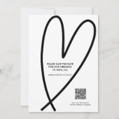 Moderne Schwarz-Weiß-Technik Save the Date (Rückseite)