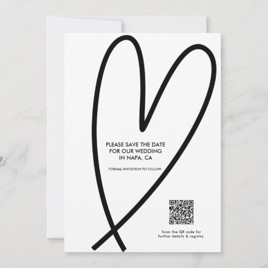 Moderne Schwarz-Weiß-Technik Save the Date (Rückseite)