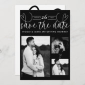 Moderne Schwarz-Weiß-Technik Save the Date (Vorne/Hinten)