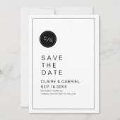 Moderne Schwarz-Weiß-Technik Save the Date (Vorderseite)