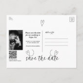 Moderne Schwarz-Weiß-Technik Save the Date Ankündigungspostkarte (Rückseite)