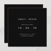 Moderne Schwarz-Weiß-Technik Save the Date Einladung (Vorne/Hinten)