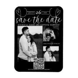 Moderne Schwarz-Weiß-Technik Save the Date Magnet