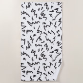 Moderne Schwarz-Weiß-Technik Strandtuch (Vorderseite)