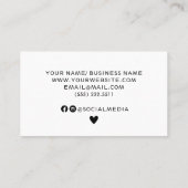 Moderne Schwarz-Weiß-Terminierungskarte Visitenkarte (Rückseite)