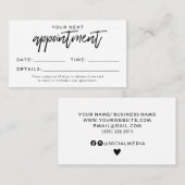 Moderne Schwarz-Weiß-Terminierungskarte Visitenkarte (Vorne/Hinten)