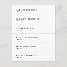 Moderne Schwarz-Weiß-Tischnamenskarte DIY Einladung
