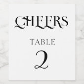 Moderne Schwarz-Weiß-Tischnummer Weinetikett (Einzelnes Label)